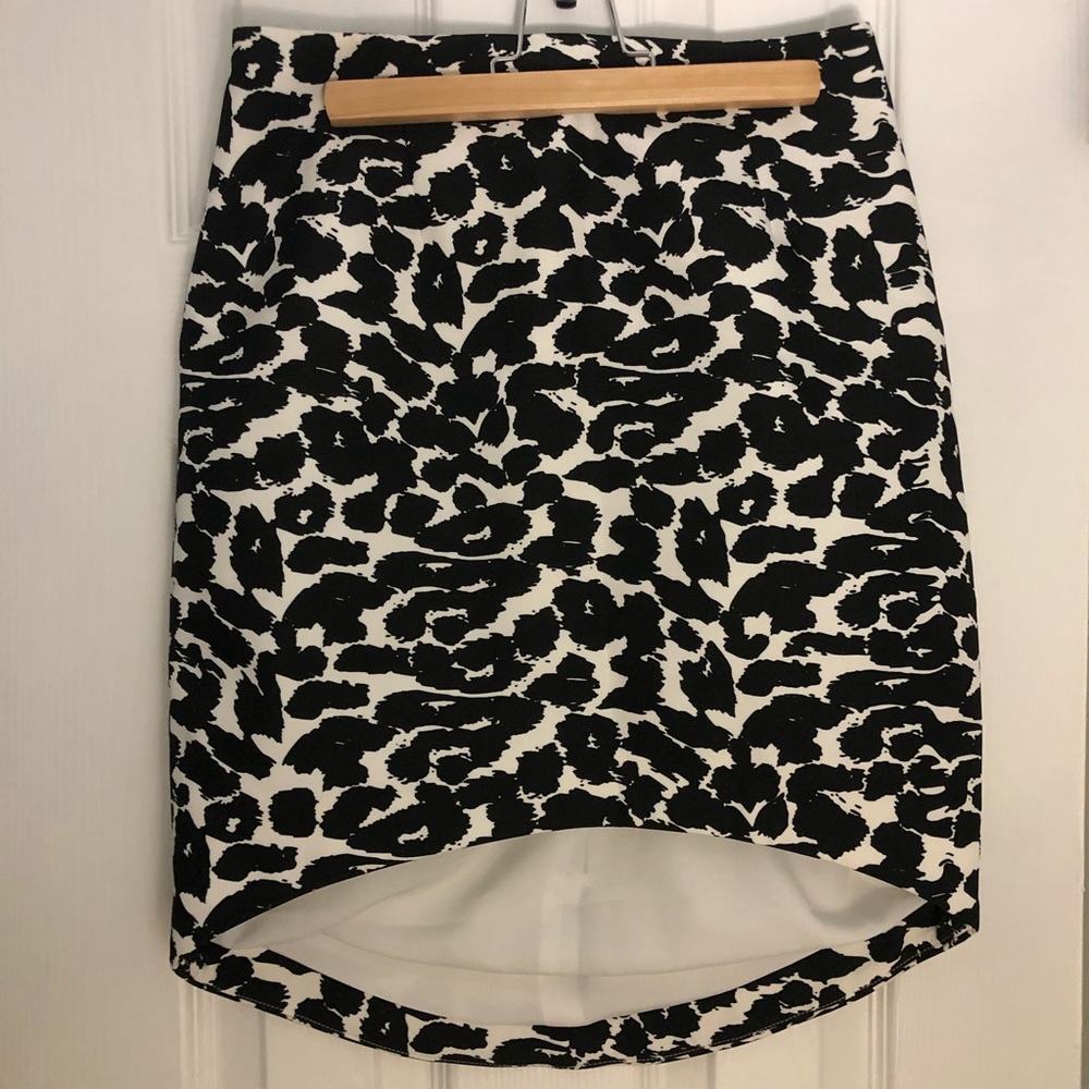 Black and White Leopard Print Skirt